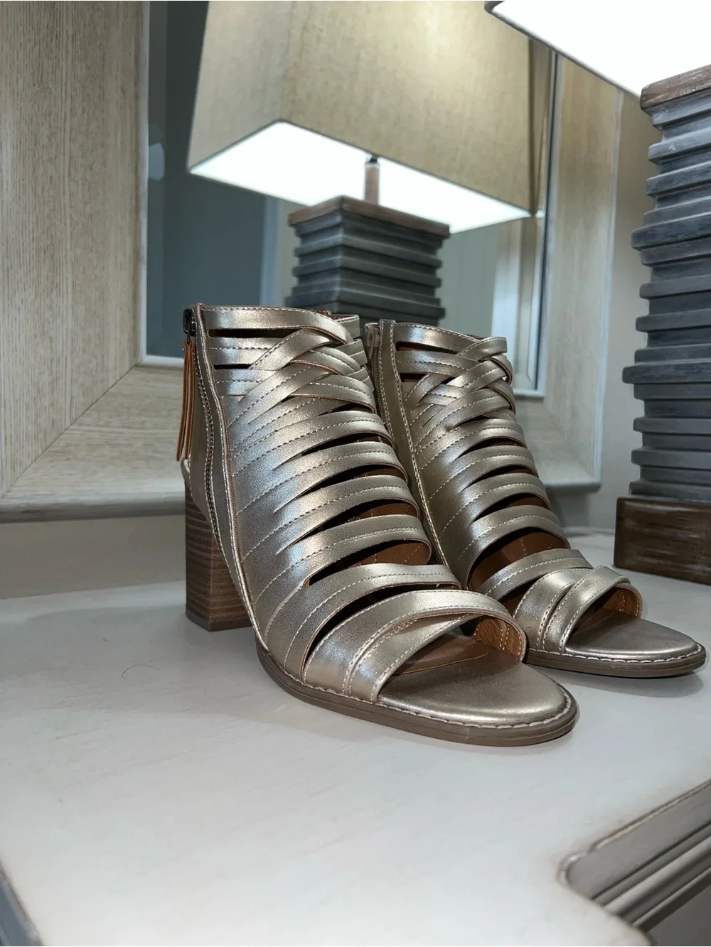 Universal Thread Metallic Block Heel Sandals